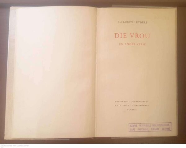 Die Vrou En Ander Verse — Elisabeth Eybers secondhand book