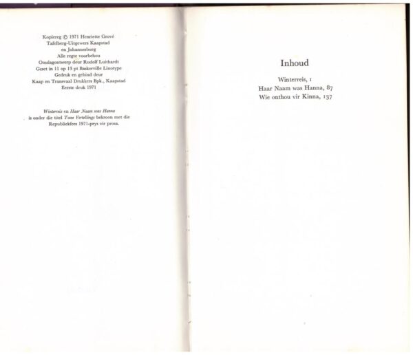 Winterreis: Drie Vertellinge – Henriette Grové secondhand book