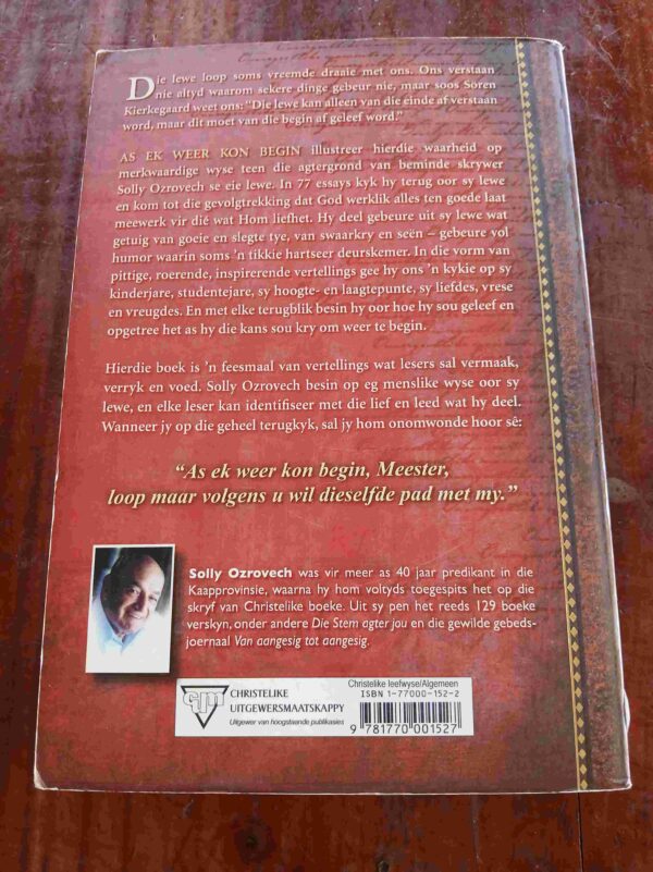 As Ek Weer Kon Begin – Solly Ozrovech secondhand book