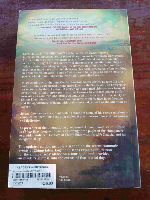 Saving Chimpanzees: A Man On A Rescue Mission – Eugene Cussons secondhand book