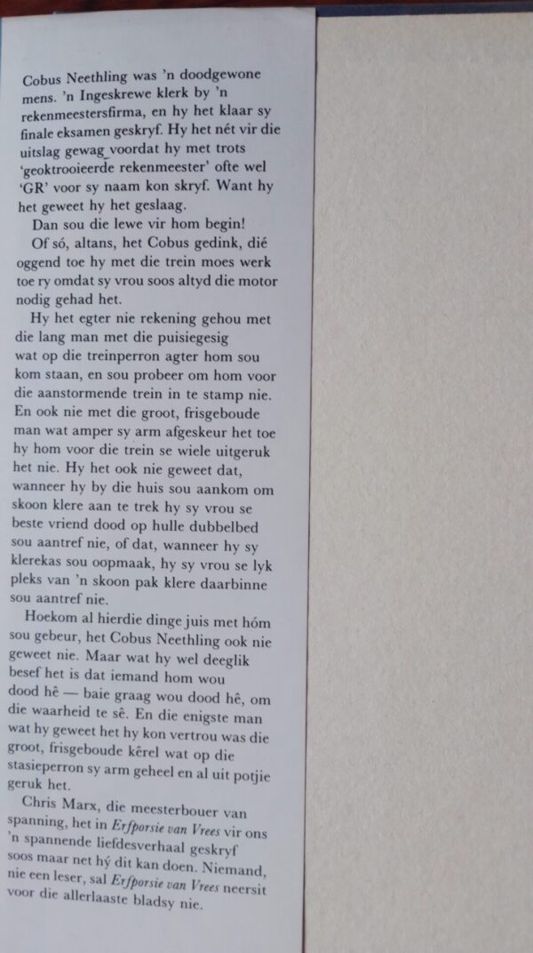 Erfporsie Van Vrees – Chris Marx secondhand book
