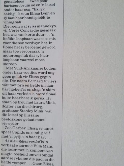 As die liggies verdof – Villa Mans secondhand book
