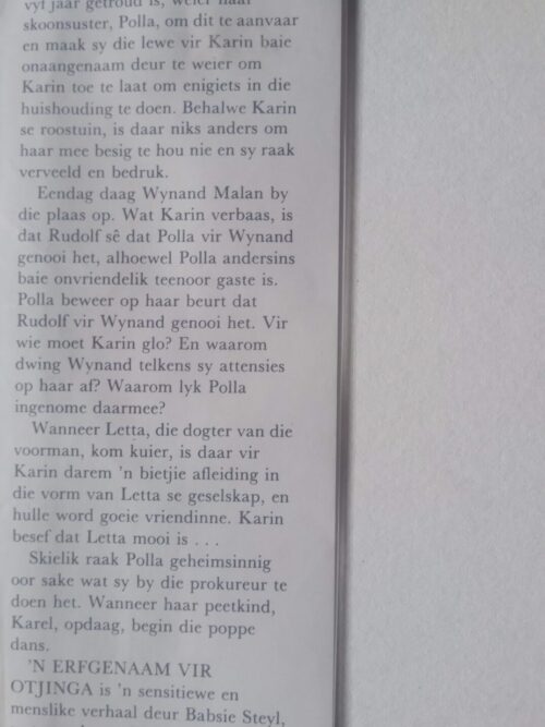 ‘n Erfgenaam Vir Otjinga… Wie Sou Dit Wees – Babsie Steyl (1987) secondhand book