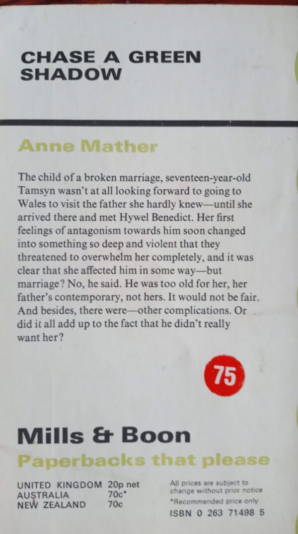Chase A Green Shadow – Anne Mather secondhand book