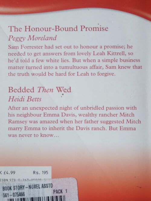 The Honour-Bound Promise | Bedded Then Wed – Peggy Moreland, Heidi Betts secondhand book