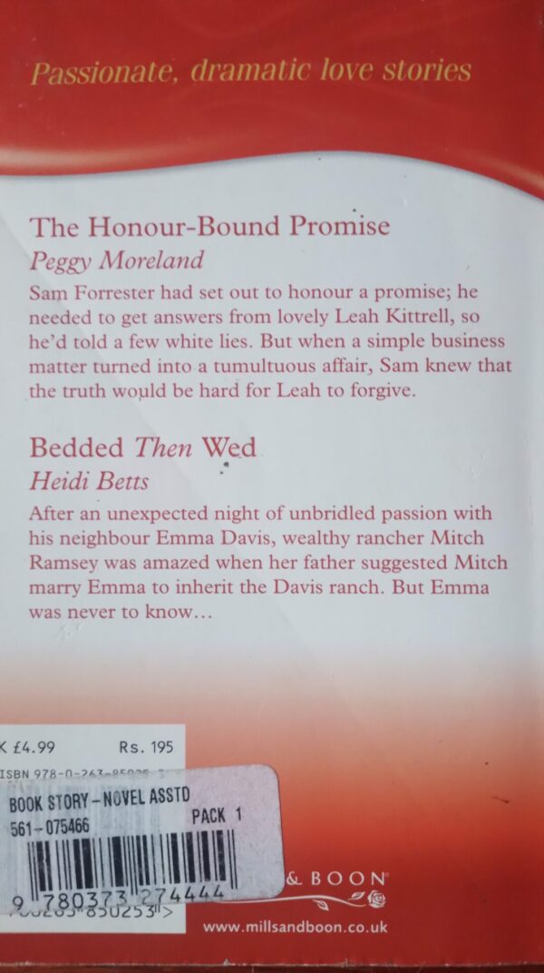 The Honour-Bound Promise | Bedded Then Wed – Peggy Moreland, Heidi Betts secondhand book