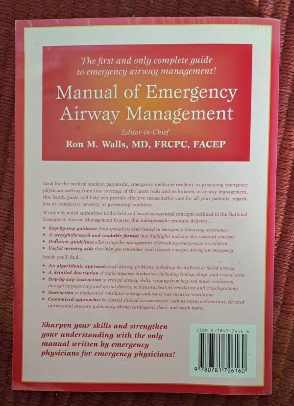 Manual Of Emergency Airway Management – Ron M. Walls secondhand book