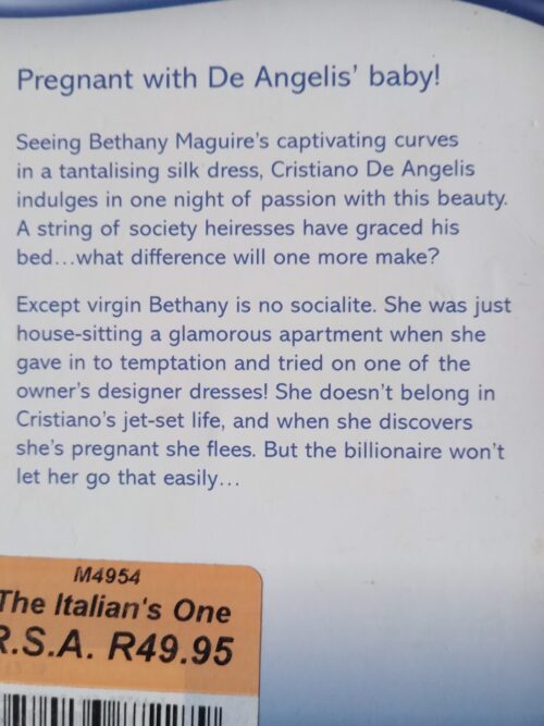 The Italian’s One-Night Love-Child – Cathy Williams secondhand book