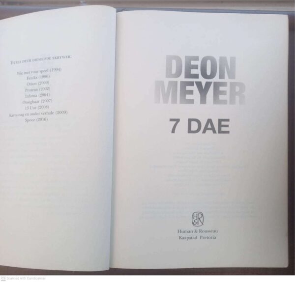 7 Dae — Deon Meyer secondhand book