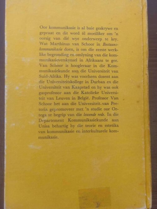 Bestaanskommunikasie — Marthinus Van Schoor secondhand book