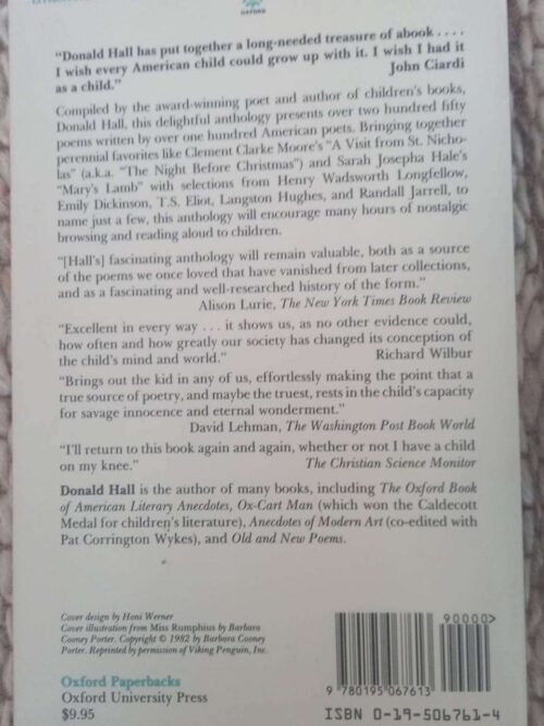 The Oxford Book Of Children’s Verse In America — Donald Hall secondhand book