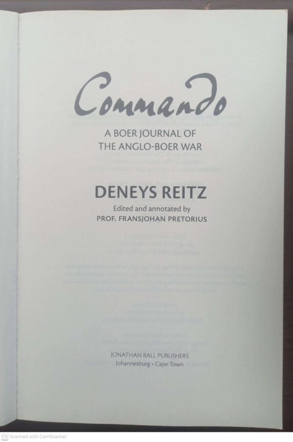 Commando3 Commando: A Boer Journal Of The Boer War — Deneys Reitz secondhand book
