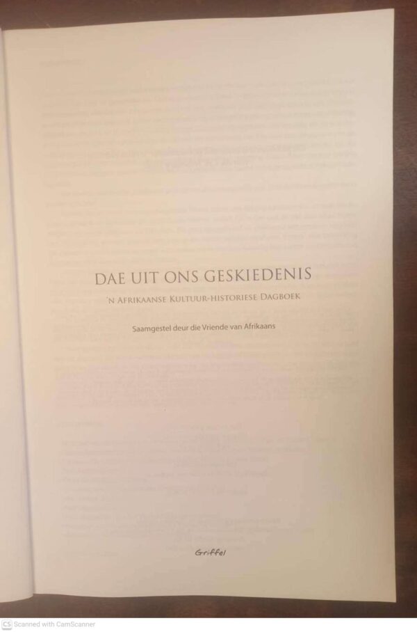 Dae Uit Ons Geskiedenis – Die Vriende Van Afrikaans secondhand book