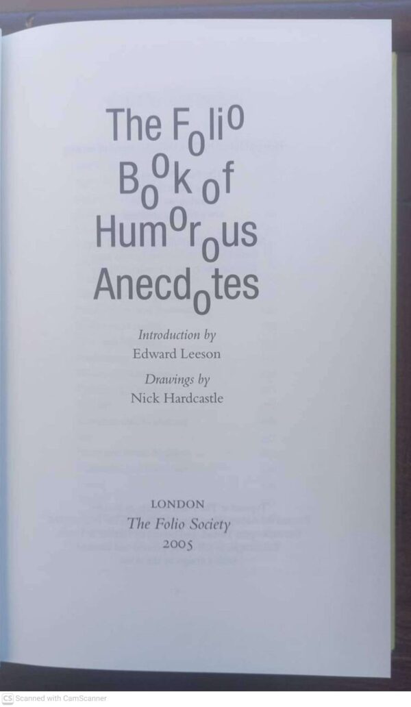 The Folio Book Of Humorous Anecdotes – Edward Leeson, Nick Hardcastle secondhand book