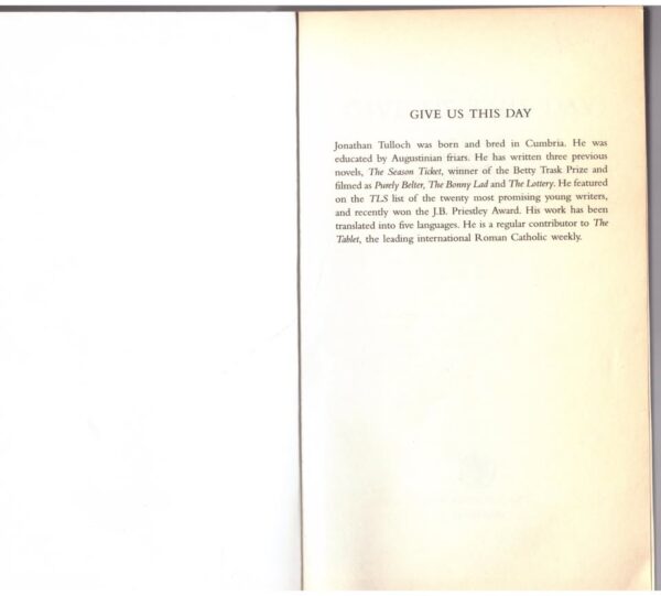 Give Us This Day – Jonathan Tulloch secondhand book