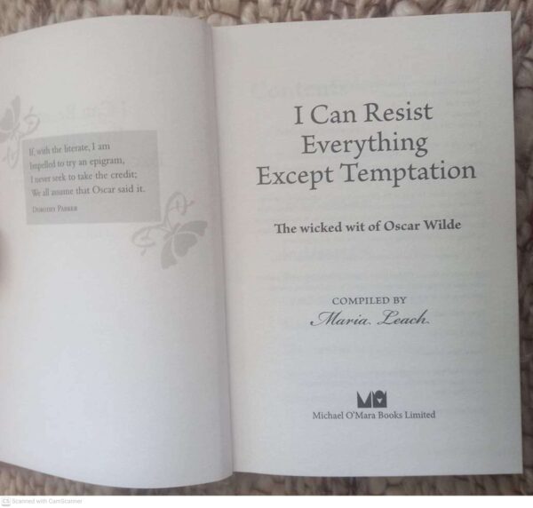 I can resist everything4 I Can Resist Everything Except Temptation: The Wicked Wit Of Oscar Wilde – Maria Leach secondhand book