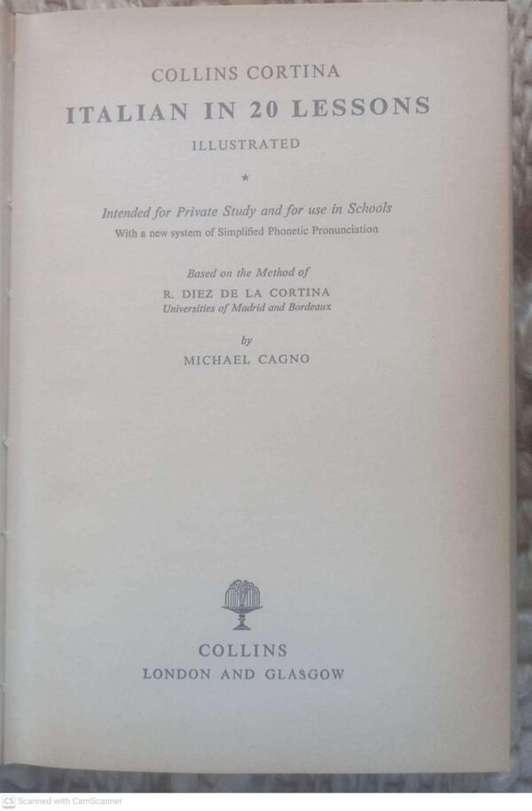 Italian In 20 Lessons5 Collins Cortina: Italian In 20 Lessons — Michael Cagno secondhand book