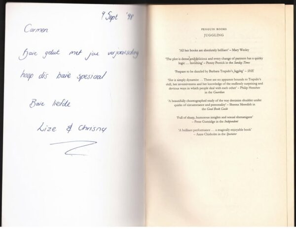 Juggling — Barbara Trapido secondhand book