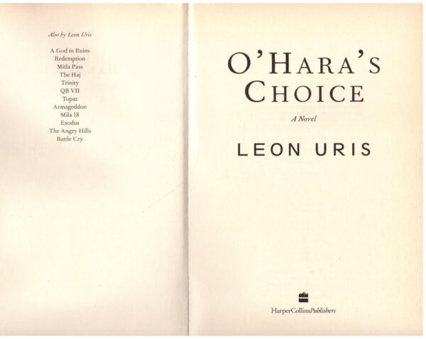 Leon Uris3 O’Hara’s Choice – Leon Uris secondhand book
