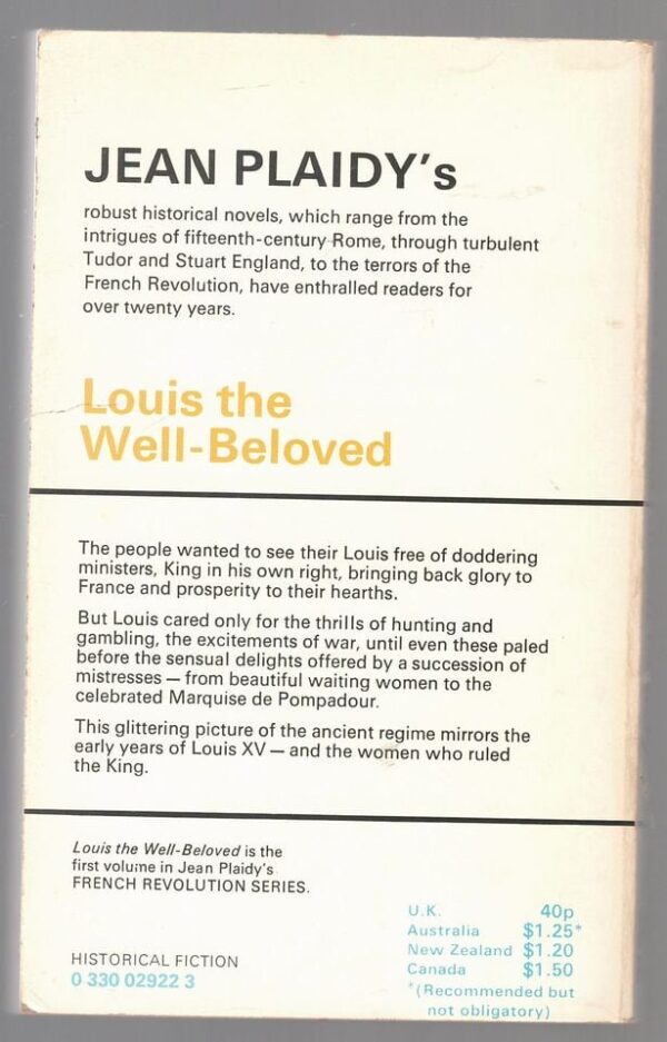 Louis The Well-Beloved — Jean Plaidy secondhand book