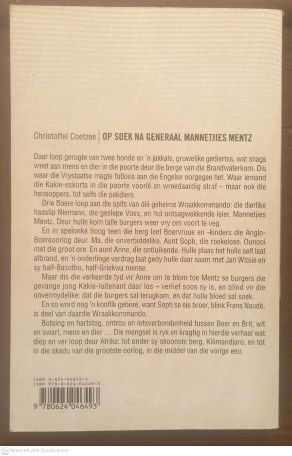 Op Soek Na Generaal Mannetjies Mentz — Christoffel Coetzee secondhand book