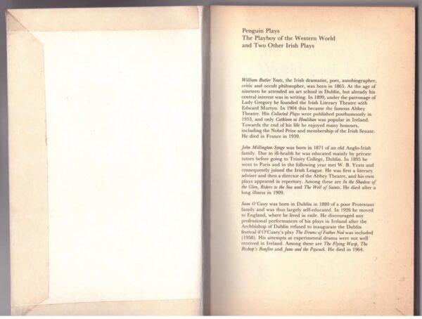 The Playboy Of The Western World And Two Other Irish Plays — Synge, Yeats, O’Casey secondhand book