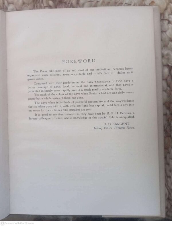 The Pretoria Press Story — H. P. H. Behrens secondhand book