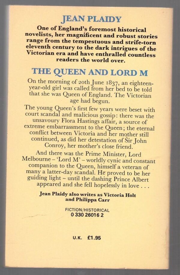 The Queen And Lord M — Jean Plaidy secondhand book