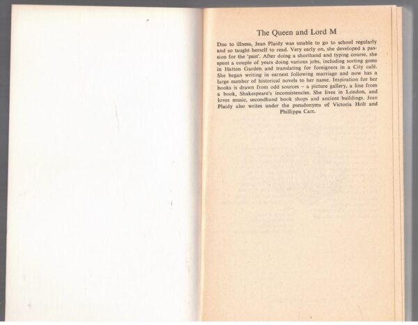 The Queen And Lord M — Jean Plaidy secondhand book