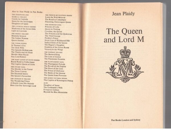 The Queen And Lord M — Jean Plaidy secondhand book