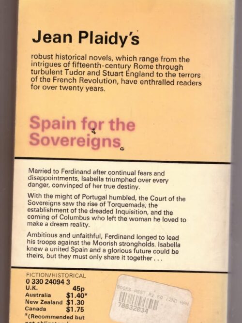 Spain For The Sovereigns — Jean Plaidy secondhand book