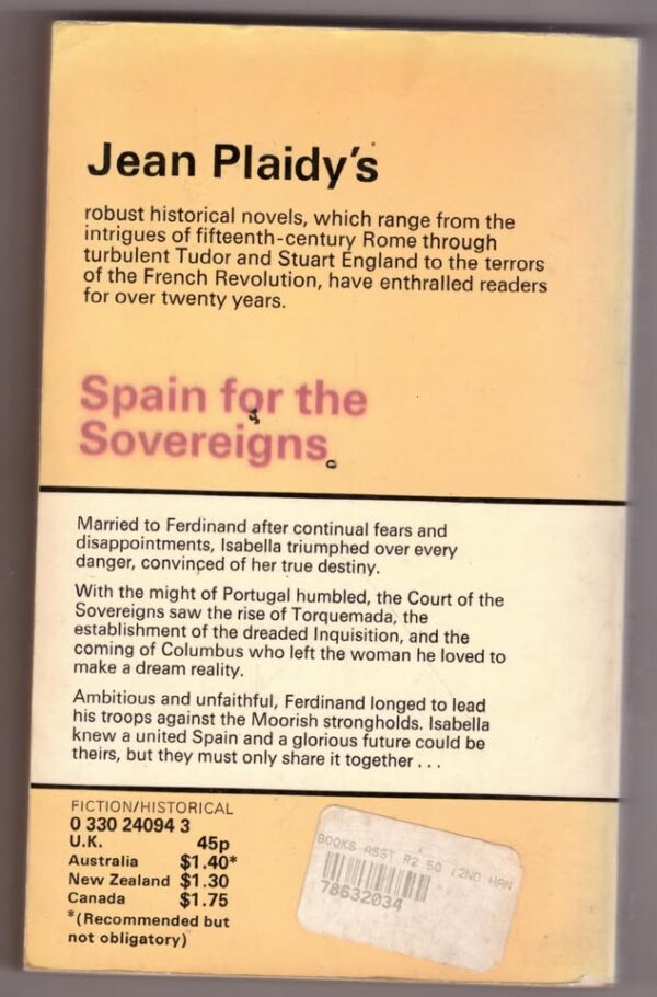 Spain For The Sovereigns — Jean Plaidy secondhand book