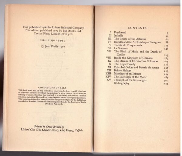 Spain For The Sovereigns — Jean Plaidy secondhand book