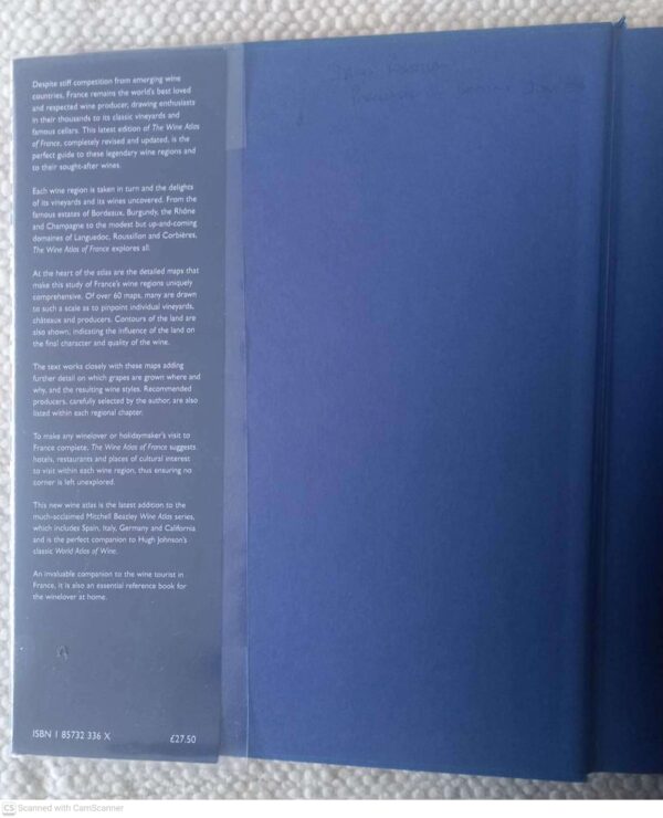 Wine Atlas of France3 The Wine Atlas Of France And Traveller’s Guide To The Vineyards – Hubrecht Duijker, Hugh Johnson secondhand book