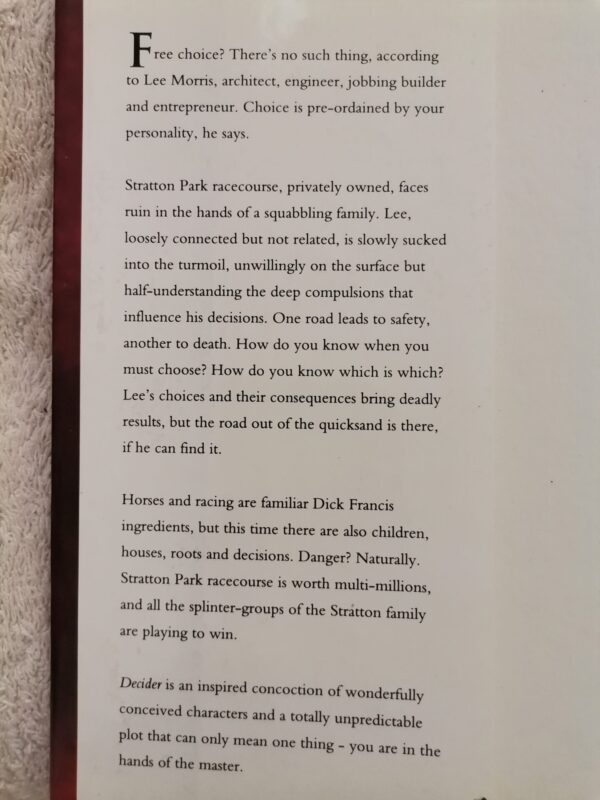 17731413322134560627932294948129 Decider – Dick Francis secondhand book