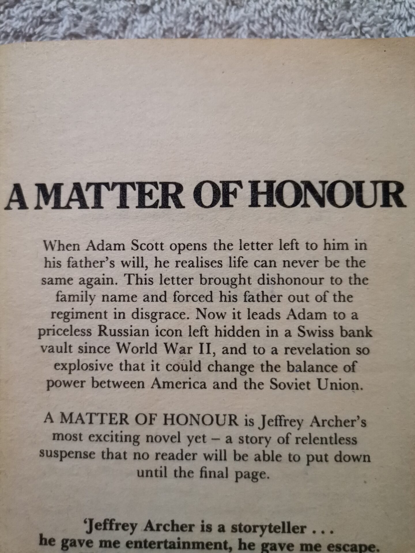 A Matter Of Honour - Jeffrey Archer