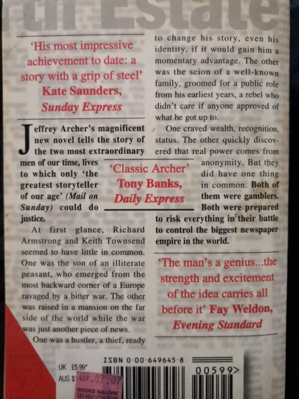 The Fourth Estate – Jeffrey Archer secondhand book