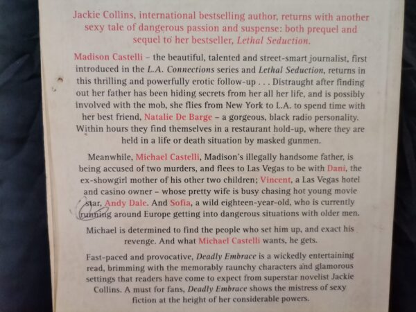 Deadly Embrace – Jackie Collins secondhand book