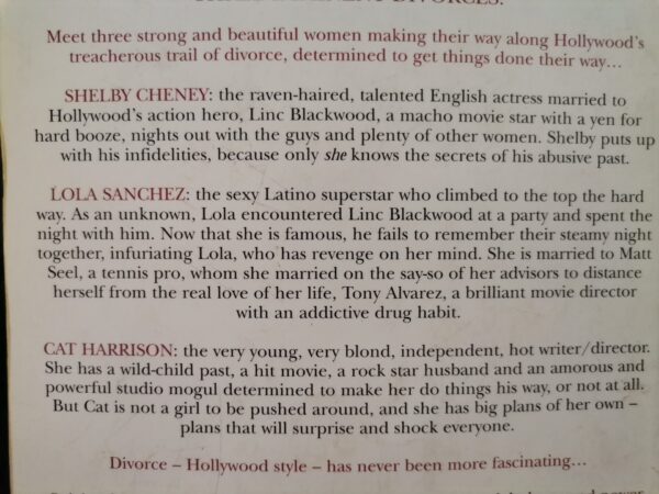 Hollywood Divorces – Jackie Collins secondhand book