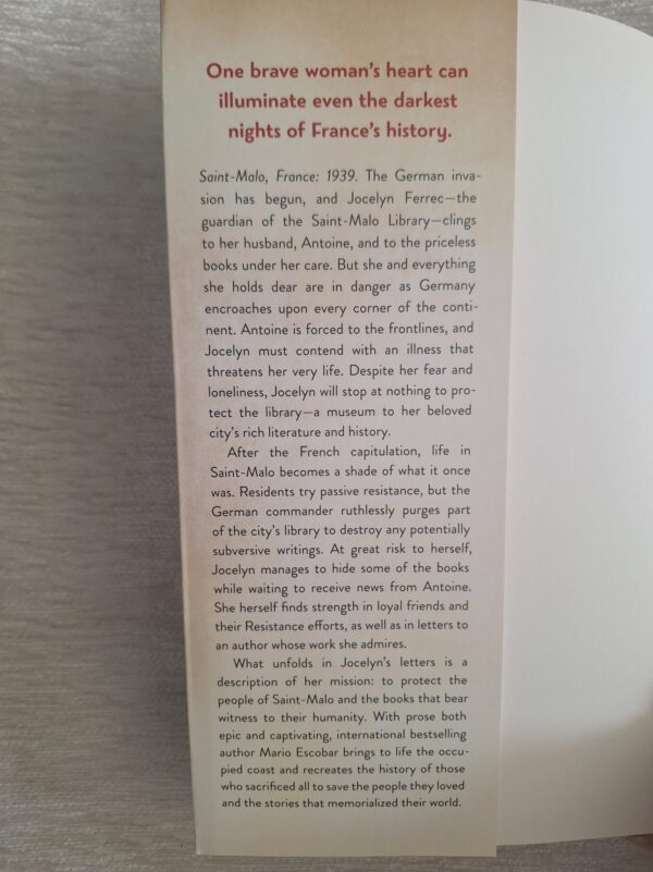 20260305_110131 The Librarian Of Saint-Malo – Mario Escobar secondhand book