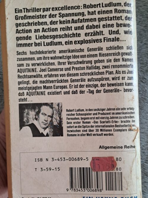 Die Aquitaine Verschwörung – Robert Ludlum (German) secondhand book