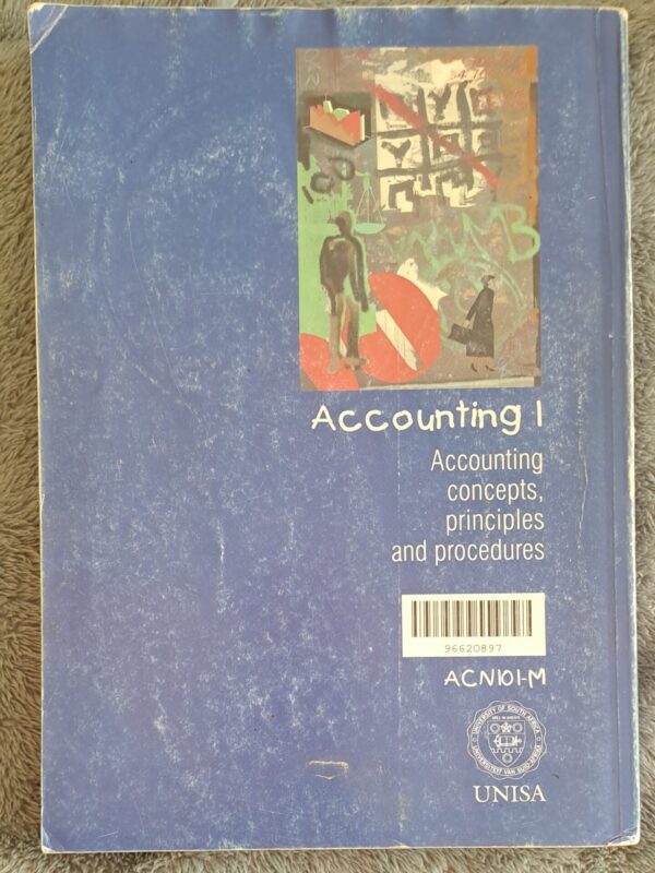 Accounting 1: Accounting Concepts, Principles And Procedures – University Of South Africa secondhand book