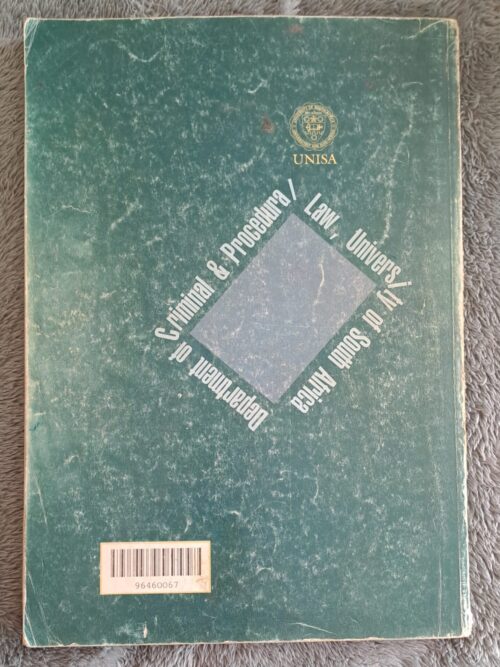 Criminal Law – University Of South Africa secondhand book