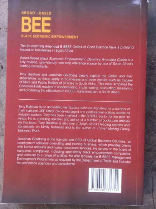 BEE: Black Economic Empowerment — Tony Balshaw, Jonathan Goldberg secondhand book