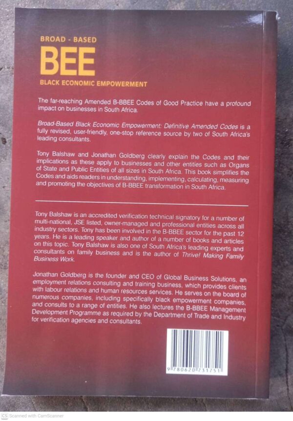 BEE: Black Economic Empowerment — Tony Balshaw, Jonathan Goldberg secondhand book