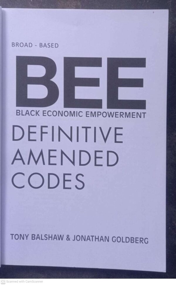 BEE: Black Economic Empowerment — Tony Balshaw, Jonathan Goldberg secondhand book
