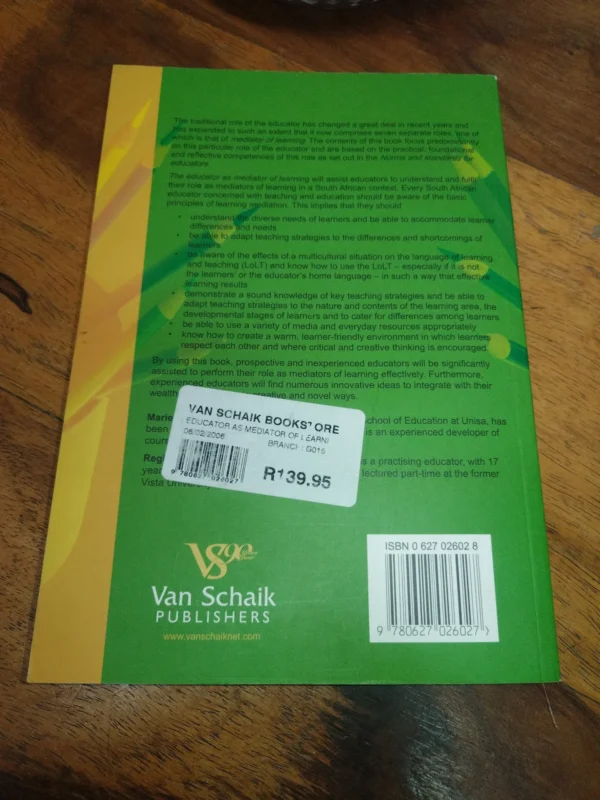 BK26009 3 The Educator As Mediator Of Learning — M. M. Nieman, R. B. Monyai secondhand book