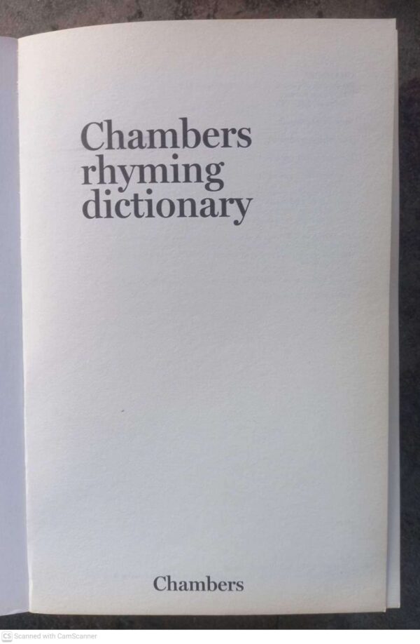 Chambers Rhyming Dictionary secondhand book