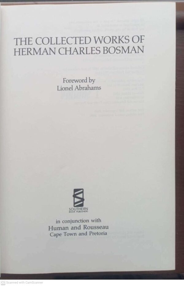 Collected Works of Herman Charles Bosman5 The Collected Works of Herman Charles Bosman secondhand book