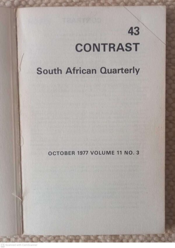 Contrast 43 – Volume 11, Number 3, October 1977 secondhand book